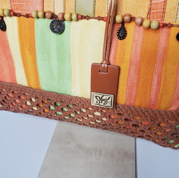 Sharif Multi Colored Stripe Shoulder Bag - Picture 2 of 7